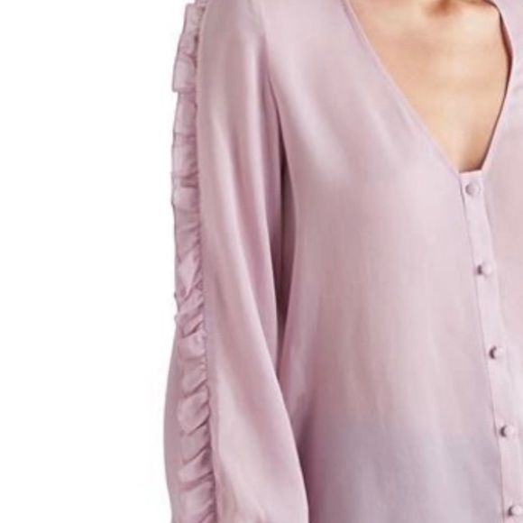 Silk French ruffle blouse - Picture 3 of 4